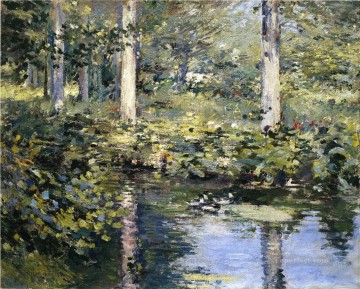 ブルック川の流れ Painting - アヒルの池の印象派の風景 セオドア・ロビンソン川